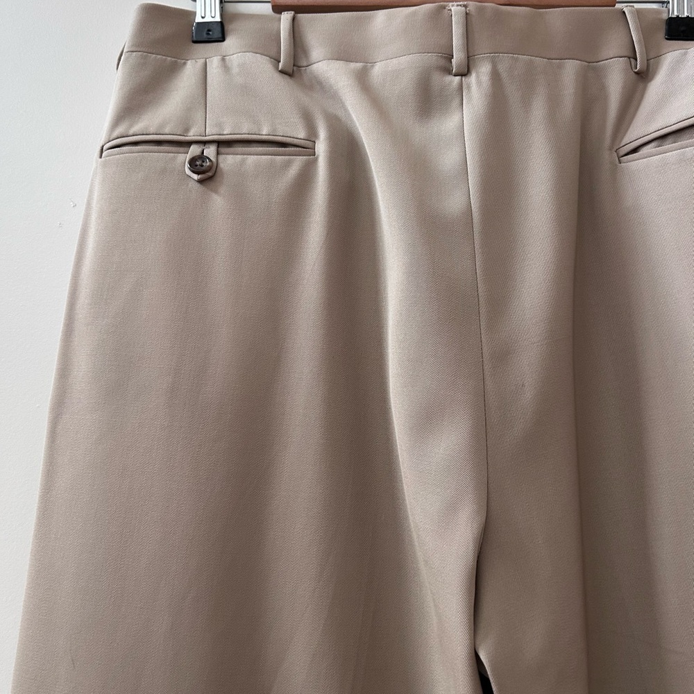 Vintage Polo Ralph Lauren Extrafine Virgin Wool Pleated cuffed tan trousers. 38 - Picture 7 of 15